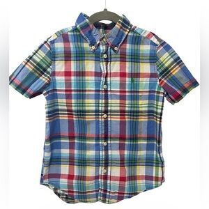 Ralph Lauren Boys Plaid Button Down Shirt Size 6 Multicolor Polo
